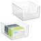 mDesign Plastic Home Office Storage Bin Container, Desk Organizer, 2 Pack, Clear